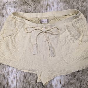 Altar'd State Yellow Linen Shorts Size Large